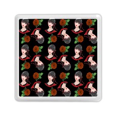 Vintage Flapper Woman Black Memory Card Reader (square) by snowwhitegirl