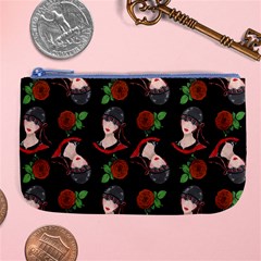 Vintage Flapper Woman Black Large Coin Purse by snowwhitegirl