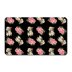 Retro Dog Floral Pattern Magnet (rectangular) by snowwhitegirl