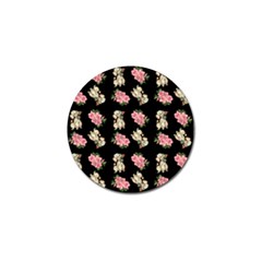 Retro Dog Floral Pattern Golf Ball Marker (4 Pack) by snowwhitegirl