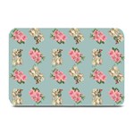 Retro Dog Floral Pattern Blue Plate Mats 18 x12  Plate Mat