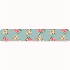 Retro Dog Floral Pattern Blue Small Bar Mats by snowwhitegirl