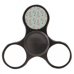 Retro Dog Floral Pattern Blue Finger Spinner