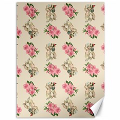 Retro Dog Floral Pattern Ecru Canvas 36  X 48  by snowwhitegirl