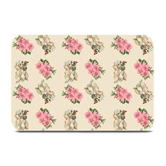 Retro Dog Floral Pattern Ecru Plate Mats by snowwhitegirl