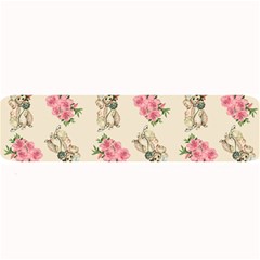 Retro Dog Floral Pattern Ecru Large Bar Mats by snowwhitegirl