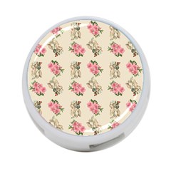 Retro Dog Floral Pattern Ecru 4-port Usb Hub (one Side) by snowwhitegirl