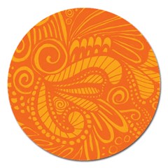 Pop Orange Magnet 5  (round) by ArtByAmyMinori