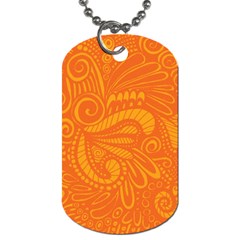 Pop Orange Dog Tag (one Side) by ArtByAmyMinori