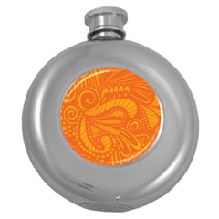 Pop Orange Round Hip Flask (5 Oz) by ArtByAmyMinori