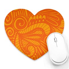 Pop Orange Heart Mousepads