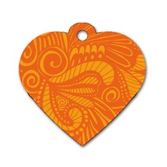 Pop Orange Dog Tag Heart (two Sides) by ArtByAmyMinori