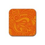 Pop Orange Rubber Coaster (Square)  Front