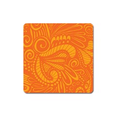 Pop Orange Square Magnet by ArtByAmyMinori