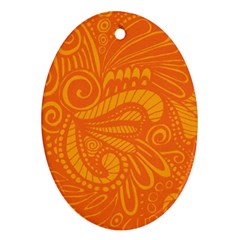 Pop Orange Oval Ornament (two Sides) by ArtByAmyMinori