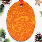 Pop Orange Oval Ornament (Two Sides) Back