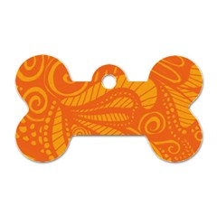 Pop Orange Dog Tag Bone (two Sides)