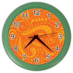 Pop Orange Color Wall Clock by ArtByAmyMinori