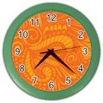 Pop Orange Color Wall Clock Front