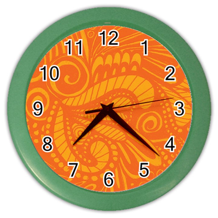 Pop Orange Color Wall Clock