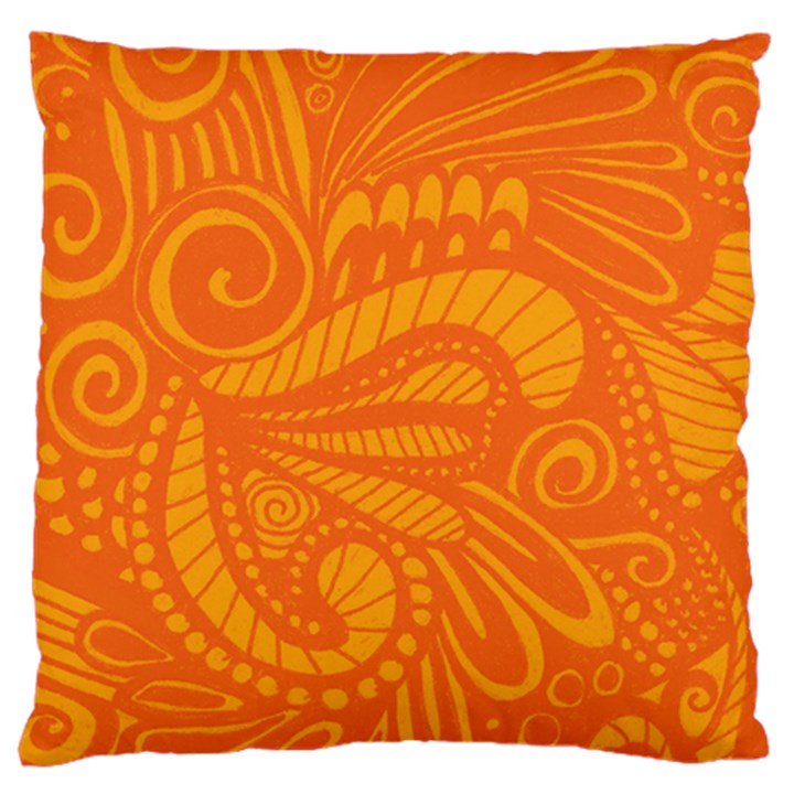 Pop Orange Standard Flano Cushion Case (One Side)