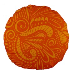 Pop Orange Large 18  Premium Flano Round Cushions