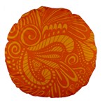 Pop Orange Large 18  Premium Flano Round Cushions Back