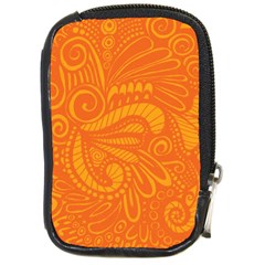 Pop Orange Compact Camera Leather Case by ArtByAmyMinori