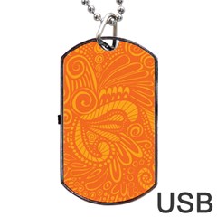 Pop Orange Dog Tag Usb Flash (one Side) by ArtByAmyMinori