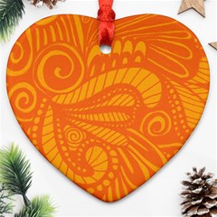 Pop Orange Ornament (heart) by ArtByAmyMinori