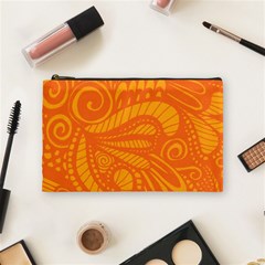 Pop Orange Cosmetic Bag (medium) by ArtByAmyMinori