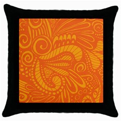 Pop Orange Throw Pillow Case (black) by ArtByAmyMinori