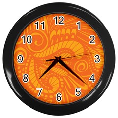 Pop Orange Wall Clock (black)