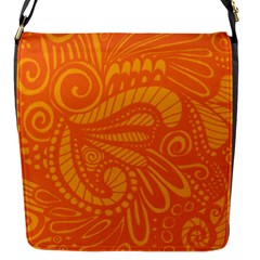 Pop Orange Flap Closure Messenger Bag (s) by ArtByAmyMinori