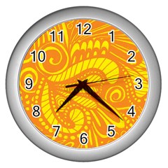 Pop Sunny Wall Clock (silver) by ArtByAmyMinori