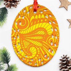 Pop Sunny Ornament (oval Filigree) by ArtByAmyMinori