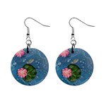 Water Lillies Mini Button Earrings Front