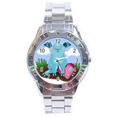 Pig Animal Love Stainless Steel Analogue Watch