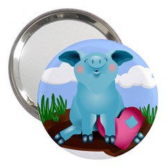 Pig Animal Love 3  Handbag Mirrors