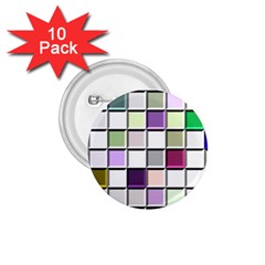 Color Tiles Abstract Mosaic Background 1.75  Buttons (10 pack)