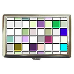 Color Tiles Abstract Mosaic Background Cigarette Money Case