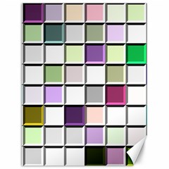 Color Tiles Abstract Mosaic Background Canvas 12  x 16 