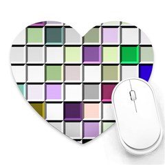 Color Tiles Abstract Mosaic Background Heart Mousepads