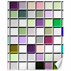 Color Tiles Abstract Mosaic Background Canvas 11  x 14 