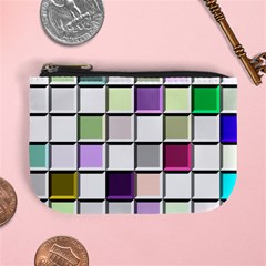 Color Tiles Abstract Mosaic Background Mini Coin Purse