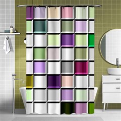 Color Tiles Abstract Mosaic Background Shower Curtain 48  x 72  (Small) 