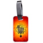 Wonderful Heart With Butterflies And Floral Elements Luggage Tags (Two Sides) Back