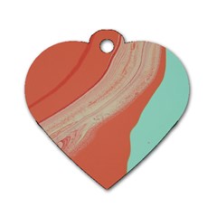 Clay And Water Dog Tag Heart (one Side)