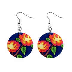 Sunset Flowers Mini Button Earrings