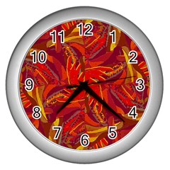 Colorful Abstract Ethnic Style Pattern Wall Clock (silver)